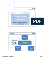 Asme As A Help To Export! Our Topic Today:: Nuclear Quality Assurance Asme Nqa 1