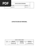 08.1 Procedimiento de Capacitacion de Personal