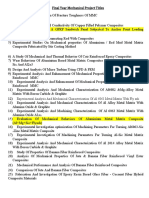 Final Year Mechanical Project Titles