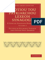 (Cambridge Library Collection - Classics) Photius, Richard Porson (editor), Peter Paul Dobree (editor) - Photiou Tou Patriarchou Lexeon Synagoge, Volume 2_ E Codice Galeano Descripsit-Cambridge Univer.pdf