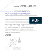 Difference Between LTE FDD Vs TDD LTE