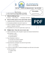 Bio-Statistics Midterm Exam