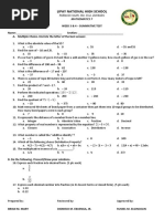 Math 7 - Summative Week 3 & 4