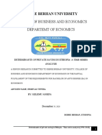 College of Business and Economics Departemt of Ecnomics: Debre Berhan University