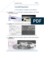 Chapter 3 Bernoulli Equation: 3.1 Flow Patterns: Streamlines, Pathlines, Streaklines