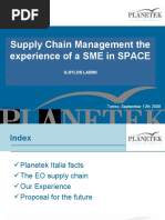 Supply Chain Management The Experience of A SME in SPACE: G.Sylos Labini