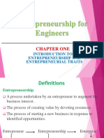 Chapter One: Introduction To Entrepreneurship and Entrepreneurial Traits