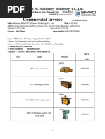 Commercial Invoice: Maanshan BYFO CNC Machinery Technology Co., LTD