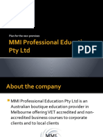 MMI Professional Education Pty LTD: Plan For The New Premises