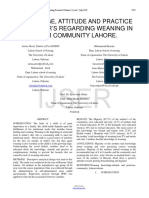 Knowledge Attitude and Practice of Mothers Regarding Weaning in Rular Community Lahore