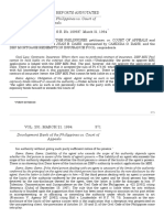 4) Development Bank of The Philippines vs. Court of Appeals, 231 SCRA 370, G.R. No. 109937 March 21, 1994