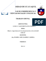 Objeto e Importancia de La Interpretacion en La Actividad Judicial-Logica y Argumentacion Juridica