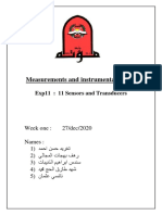 Measurements and Instrumentation Lab: Exp11: 11 Sensors and Transducers