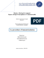 Expose La Procedure D'immatriculation