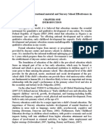 The Utilization of Instructional Material and Nursery School Effectiveness in Ebira Land Chapter One Background To The Study