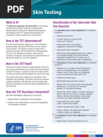 Tuberculin Skin Testing: What Is It? Classification of The Tuberculin Skin Test Reaction