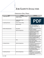 OB Afety Nalysis: Perating A Rill Ress