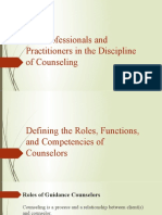 The Professionals and Practitioners in The Discipline of Counseling