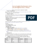 Sentence Pattern in English