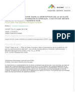 Rôle Du Pays D'origine Dans La Perception de La Qualité Du Vin Par Les Consommateurs Africains