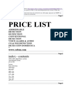 Price List: Index - Contents