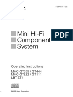 Mini Hi-Fi Component System: Operating Instructions MHC-GT555 / GT444 MHC-GT222 / GT111 Lbt-Zt4