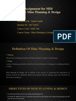 Assignment For MID Topic: Mine Planning & Design