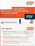 Uganda 2021 Elections Afrobarometer Poll