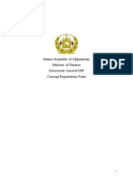 Islamic Republic of Afghanistan Ministry of Finance Directorate General PPP Concept Registration Form