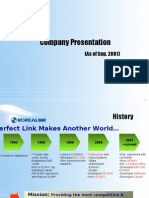 Company Presentation: (As of Sep. 2001)