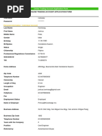 Account Information: Online Trading Account Application Form