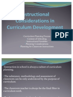 Curriculum Planning Process Context of Schooling Instructional Variables Planning Considerations Planning For Classroom Instructions