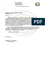 December 18, 2019 To The Head Office Batangas 1 District Engineering Office Batangas City