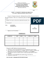 Form - Application For Permit To Transport For Security