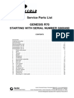 Service Parts List Genesis R70: Starting With Serial Number G800490