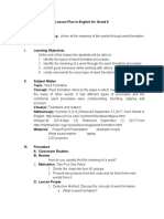 Lesson Plan Word Formation