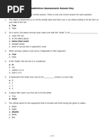 Badminton Assessment Answer Key: A. True