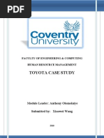 Toyota Case Study: Faculty of Engineering & Computing Human Resource Management