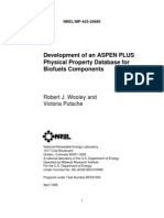 Development of An ASPEN PLUS Physical Property Database For Biofuels Components