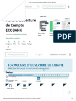 Fiche D'ouverture de Compte ECOBANK - Chèque - Banques