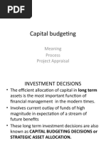 Capital Budgeting: Meaning Process Project Appraisal