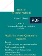 Business Research Methods: Exploratory Research and Qualitative Analysis