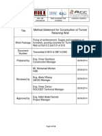 Method Statement & ITP For Construction of Tunnel Retaining Wall at S10 Part 3-5 and 5-5 PDF