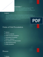 What Is An "Oral Presentation"?: Features