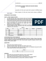 Experiment 4: Study On Dynamics of First Order and Second Order Systems Objectives