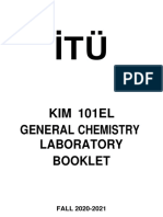 Kim 101el General Chemistry Laboratory Booklet: FALL 2020-2021