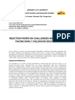 Reaction Paper On Challenges and Issues in Facing Early Childhood Education