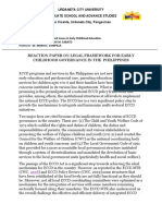 Reaction Paper On Legal Framework For Early Childhood Governance in The Philippines