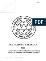 Saz Training Calendar 2020