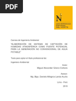 Elaboración de Sistema de Captación de Humedad Atmosférica Como Fuente Potencial para La Generación No Convencional de Agua Potable